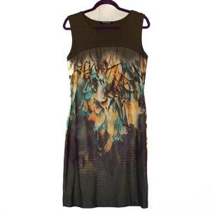 Betty Barclay Abstract Print Jersey Midi Dress Feathers